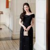 Váy dài dự tiệc vai ngang