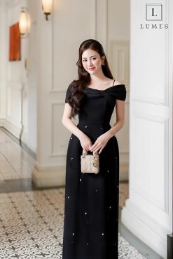 Váy dài dự tiệc vai ngang