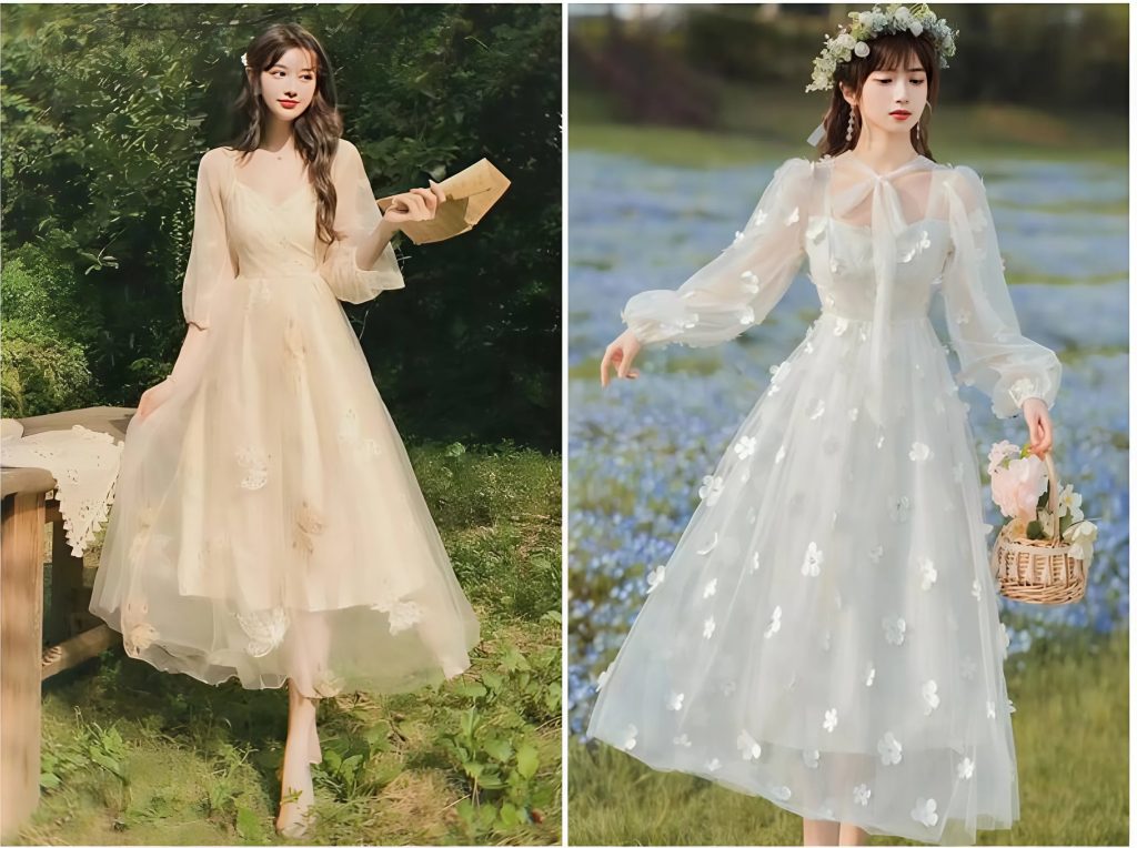 Đầm công chúa dự tiệc nhẹ nhàng, nữ tính 