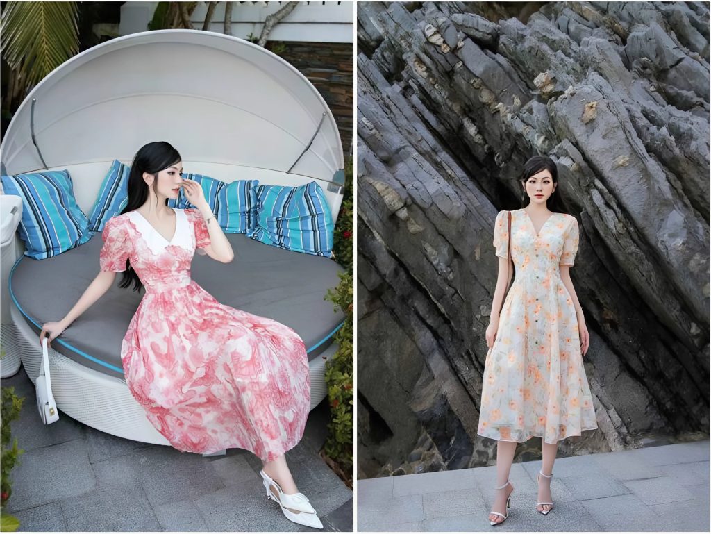 Đầm maxi dự tiệc mới mẻ, trẻ trung 